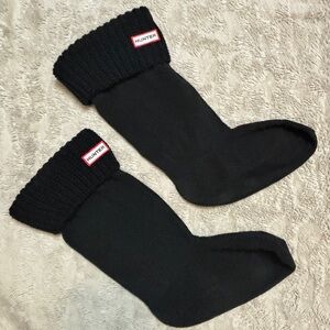 NWOT Hunter Black Knit Cuff Tall Boot Socks